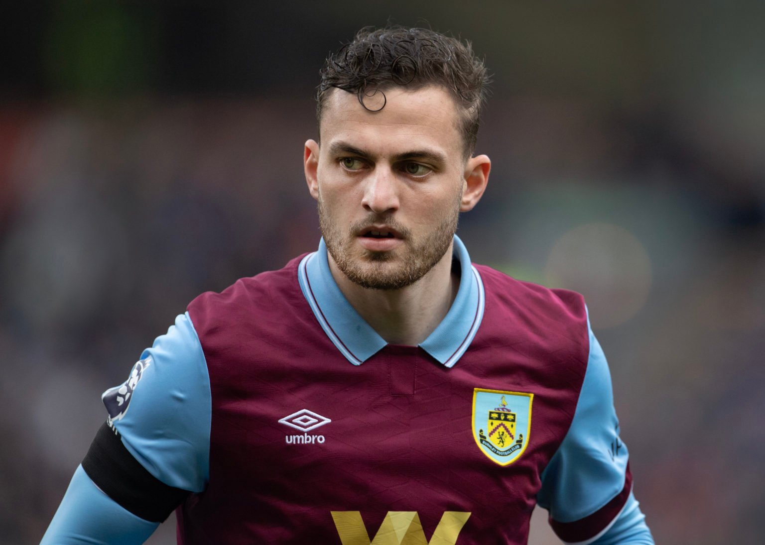 Jacob Bruun Larsen of Burnley during the Premier League match between Burnley FC and Newcastle United at Turf Moor on May 4, 2024 in Burnley, England.