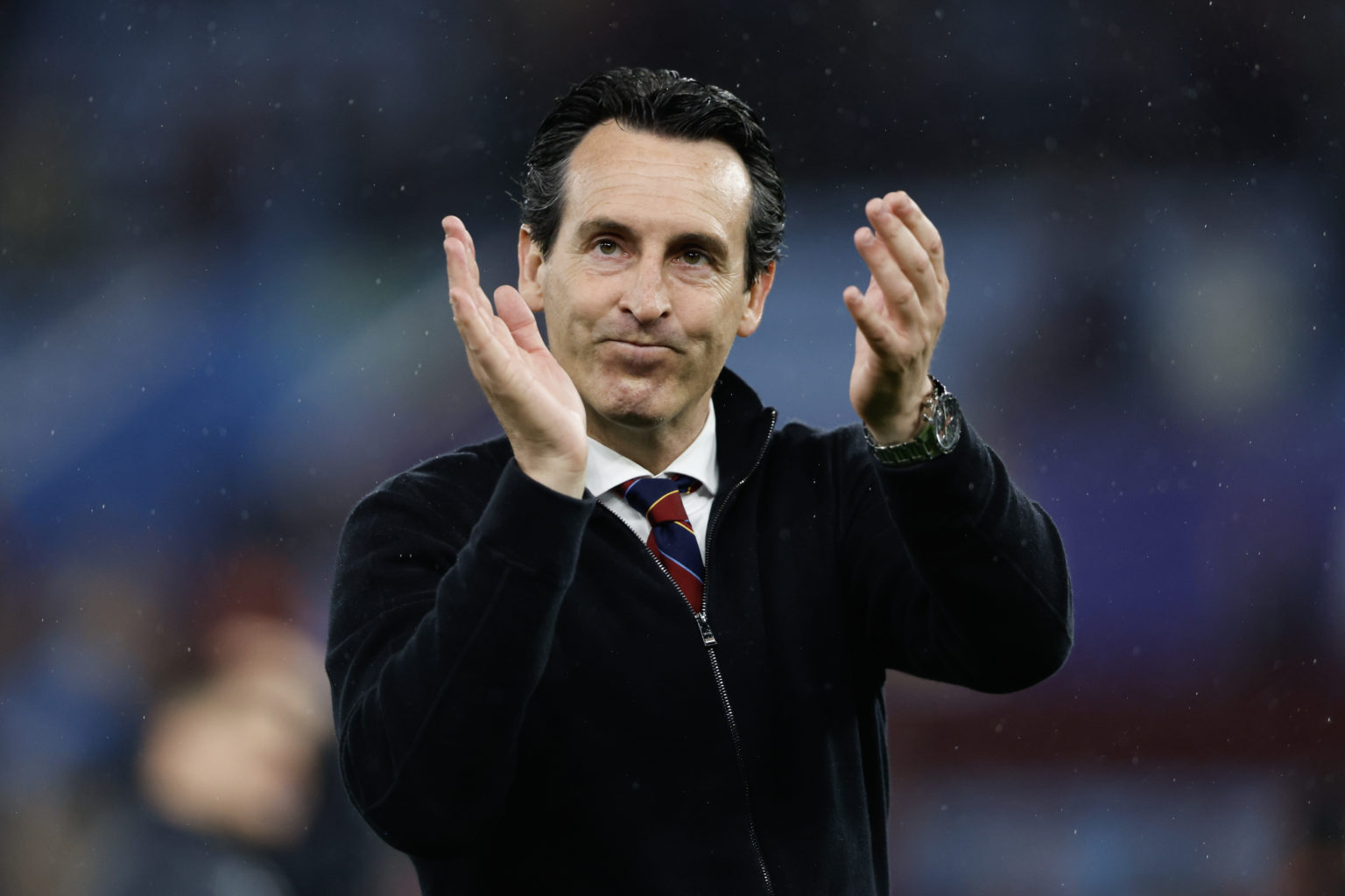 Unai Emery the head coach / manager of Aston Villa during the Premier League match between Aston Villa and Liverpool FC at Villa Park on May 13, 20...