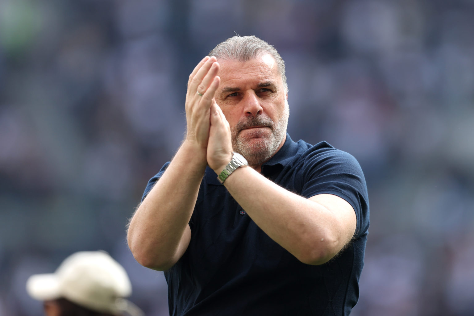 Ange Postecoglou, Manager of Tottenham Hotspur, applauds the fans  the Premier League match between Tottenham Hotspur and Burnley FC at Tottenham H...