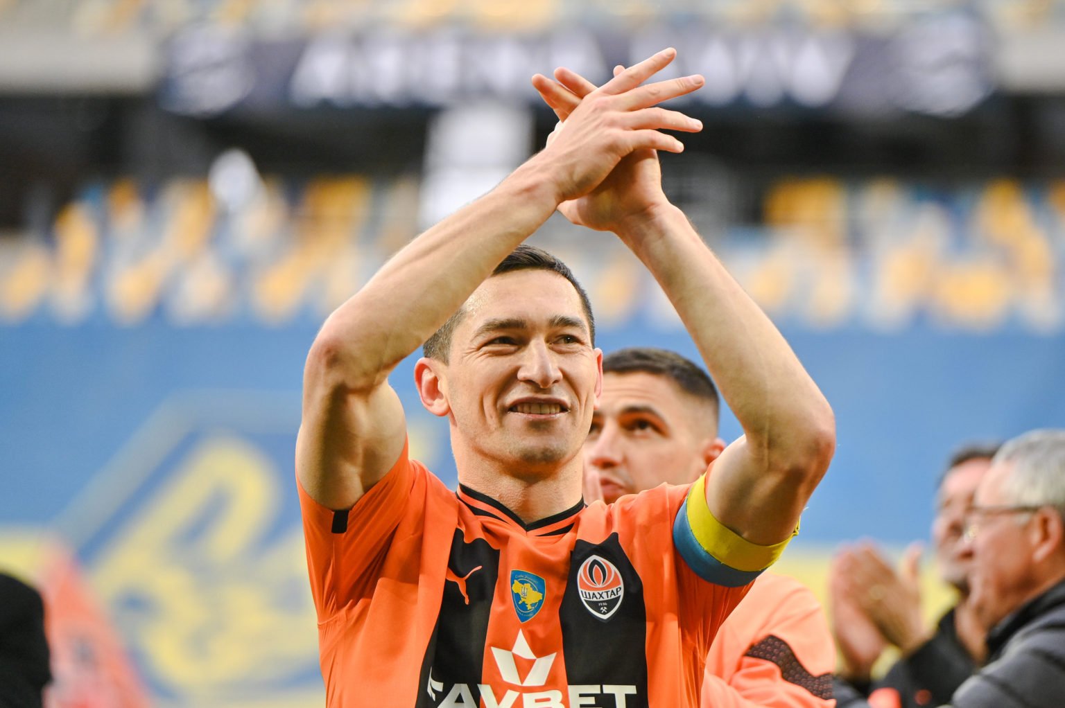 LVIV, UKRAINE - MAY 11, 2024 - Midfielder Taras Stepanenko of FC Shakhtar Donetsk is seen after a 1-0 win over FC Dynamo Kyiv in the 2023/24 Ukrain...