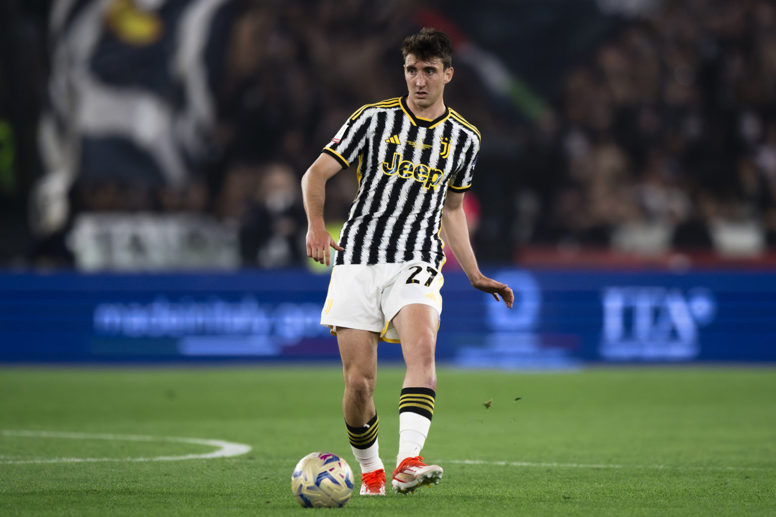 Andrea Cambiaso of Juventus FC in action during the Coppa Italia final football match between Atalanta BC and Juventus FC. Juventus FC won 1-0 over...