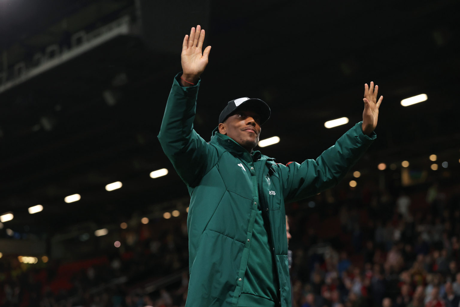 Anthony Martial of Manchester United waves to supporters after the Premier League match between Manchester United and Newcastle United at Old Traff...