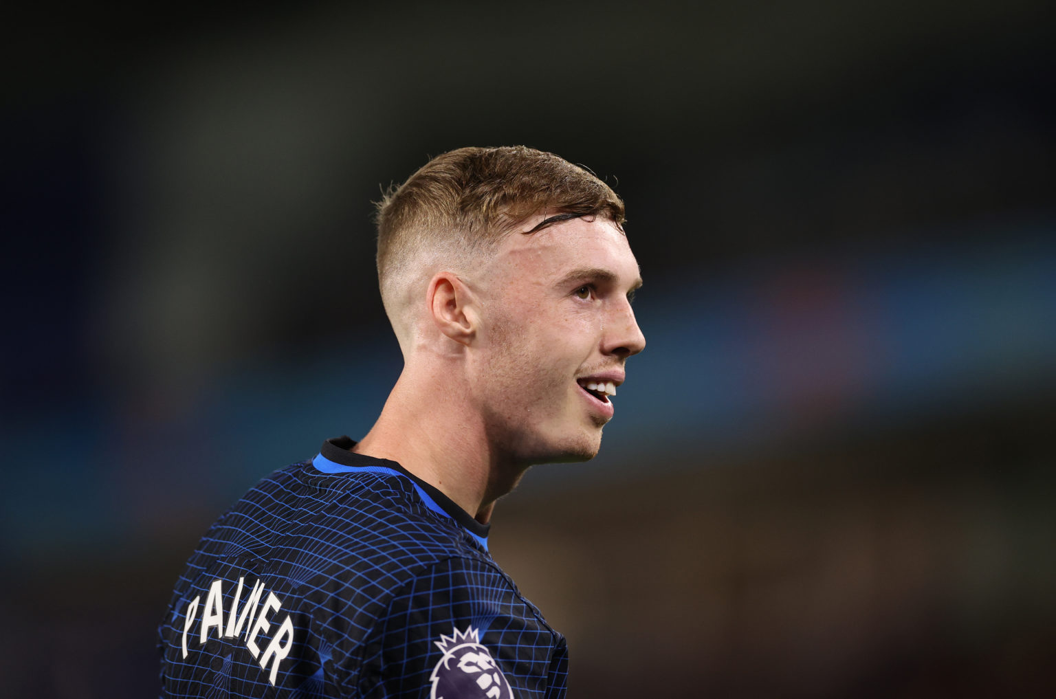 Cole Palmer of Chelsea reactsduring the Premier League match between Brighton & Hove Albion and Chelsea FC at American Express Community Stadiu...