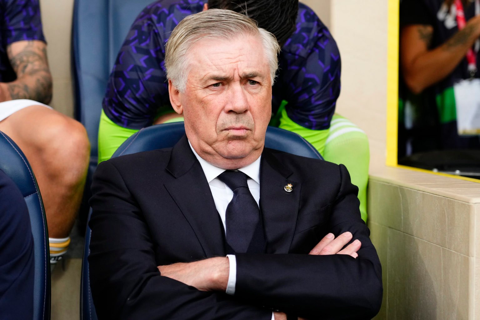 Carlo Ancelotti head coach of Real Madrid during the LaLiga EA Sports match between Villarreal CF and Real Madrid CF at Estadio de la Ceramica on M...