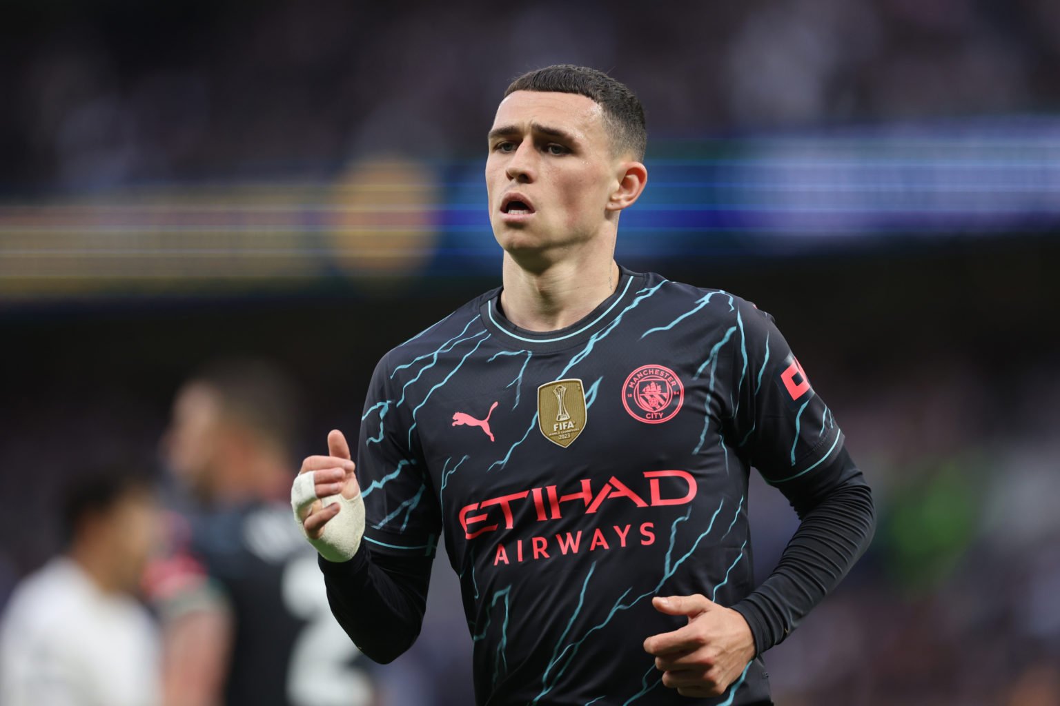 Phil Foden of Manchester City  during the Premier League match between Tottenham Hotspur and Manchester City at Tottenham Hotspur Stadium on May 14...