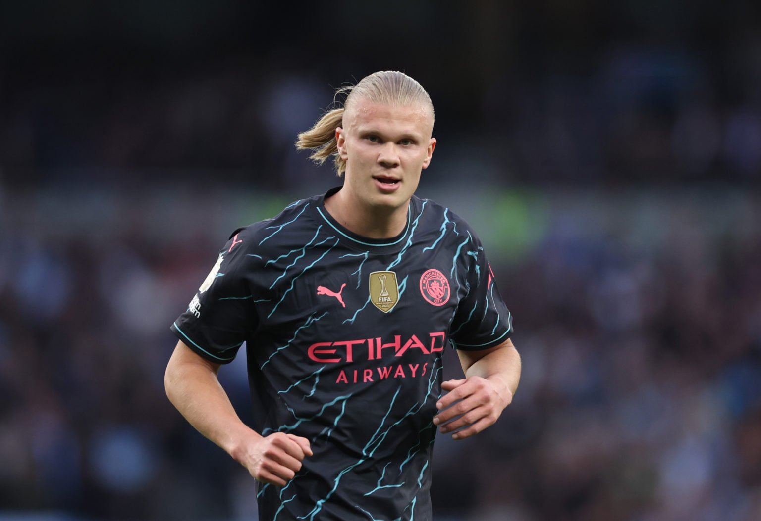 Erling Haaland of Manchester City  during the Premier League match between Tottenham Hotspur and Manchester City at Tottenham Hotspur Stadium on Ma...