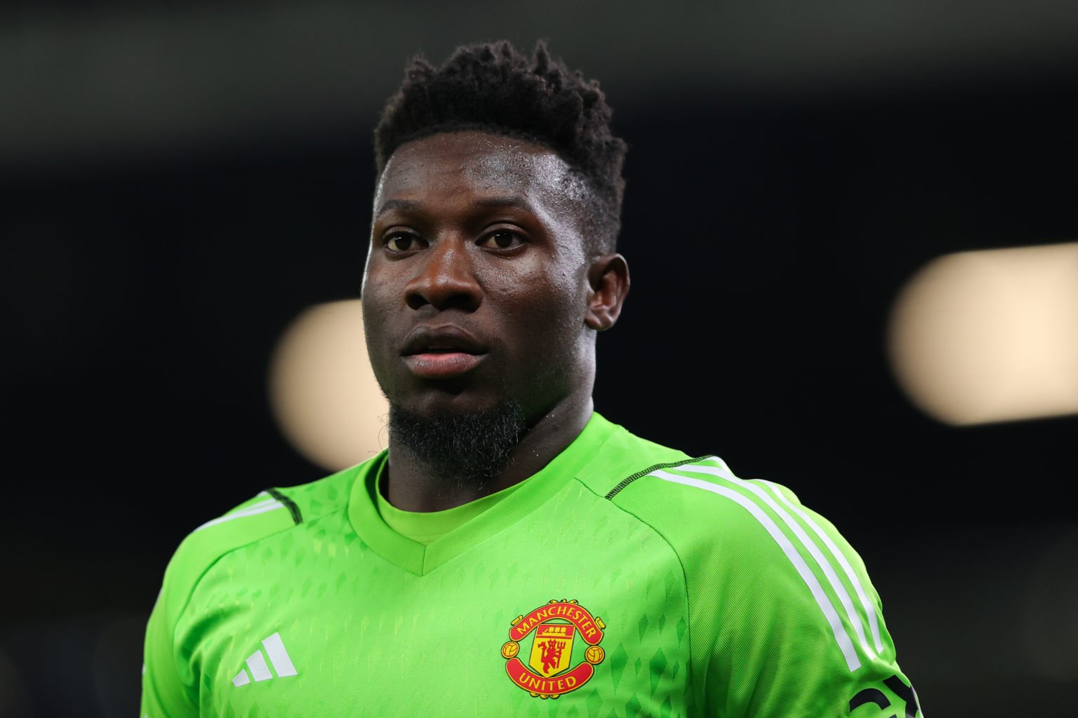 Andre Onana of Manchester United during the Premier League match between Manchester United and Newcastle United at Old Trafford on May 15, 2024 in ...