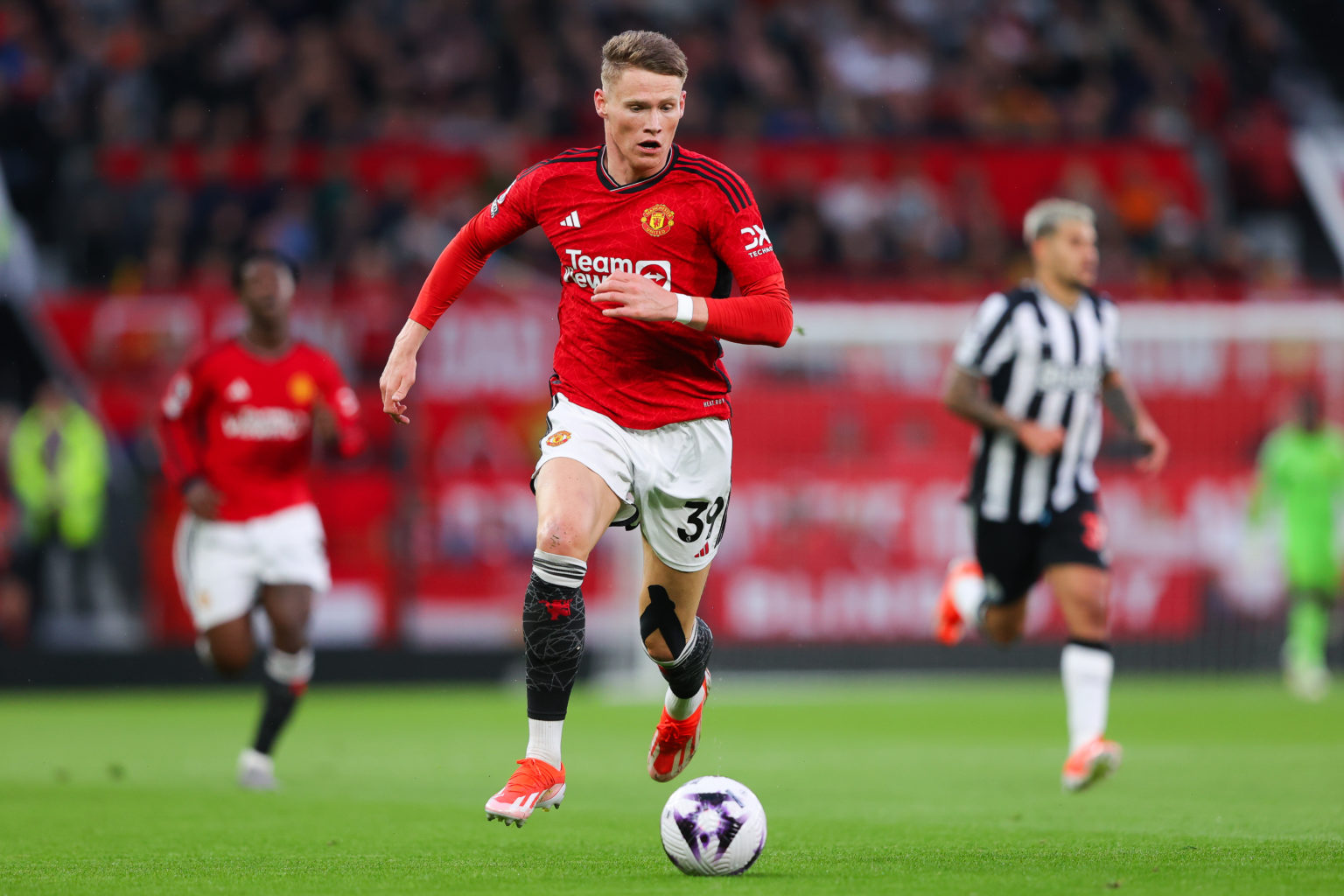 Scott McTominay of Manchester United during the Premier League match between Manchester United and Newcastle United at Old Trafford on May 15, 2024...