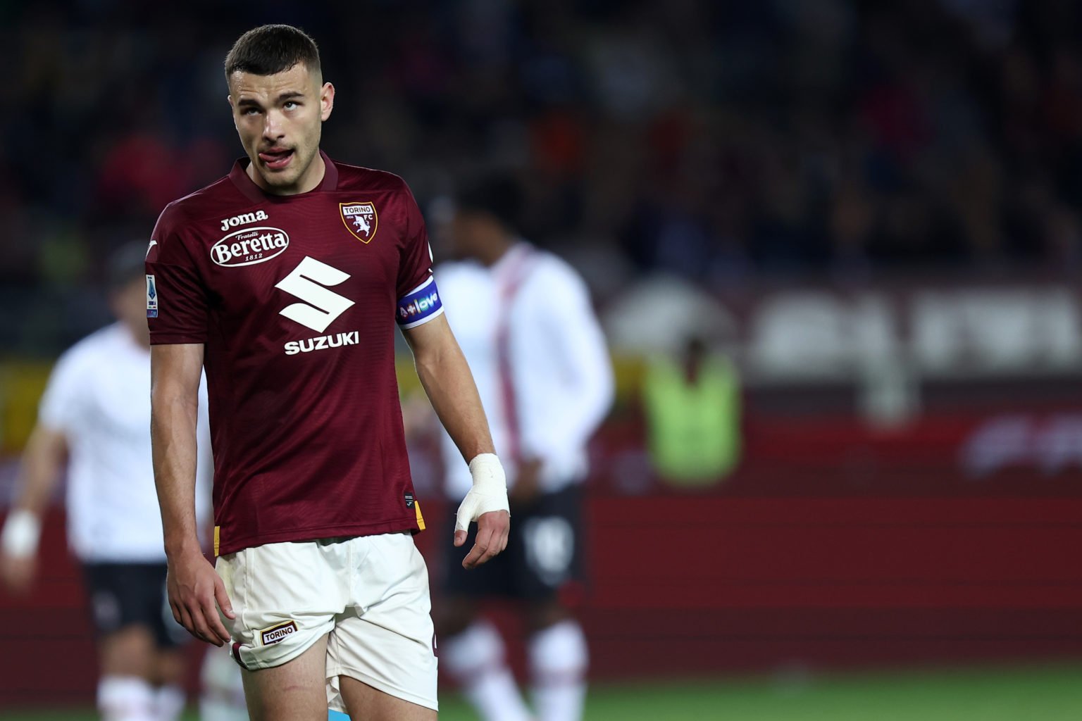 Alessandro Buongiorno of Torino Fc looks on during the Serie A football match between Torino Fc and Ac Milan. Torino Fc wins 3-1 over Ac Milan.