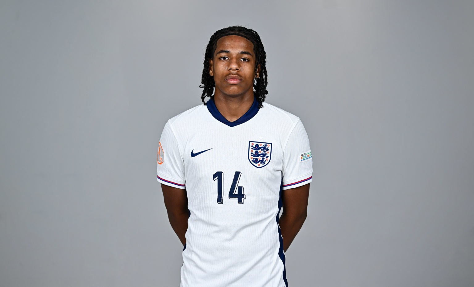 Baylee Dipepa poses for a portrait during an England squad portrait session at the UEFA European Under-17 Championship 2023/2024 in the Amethyst Ho...