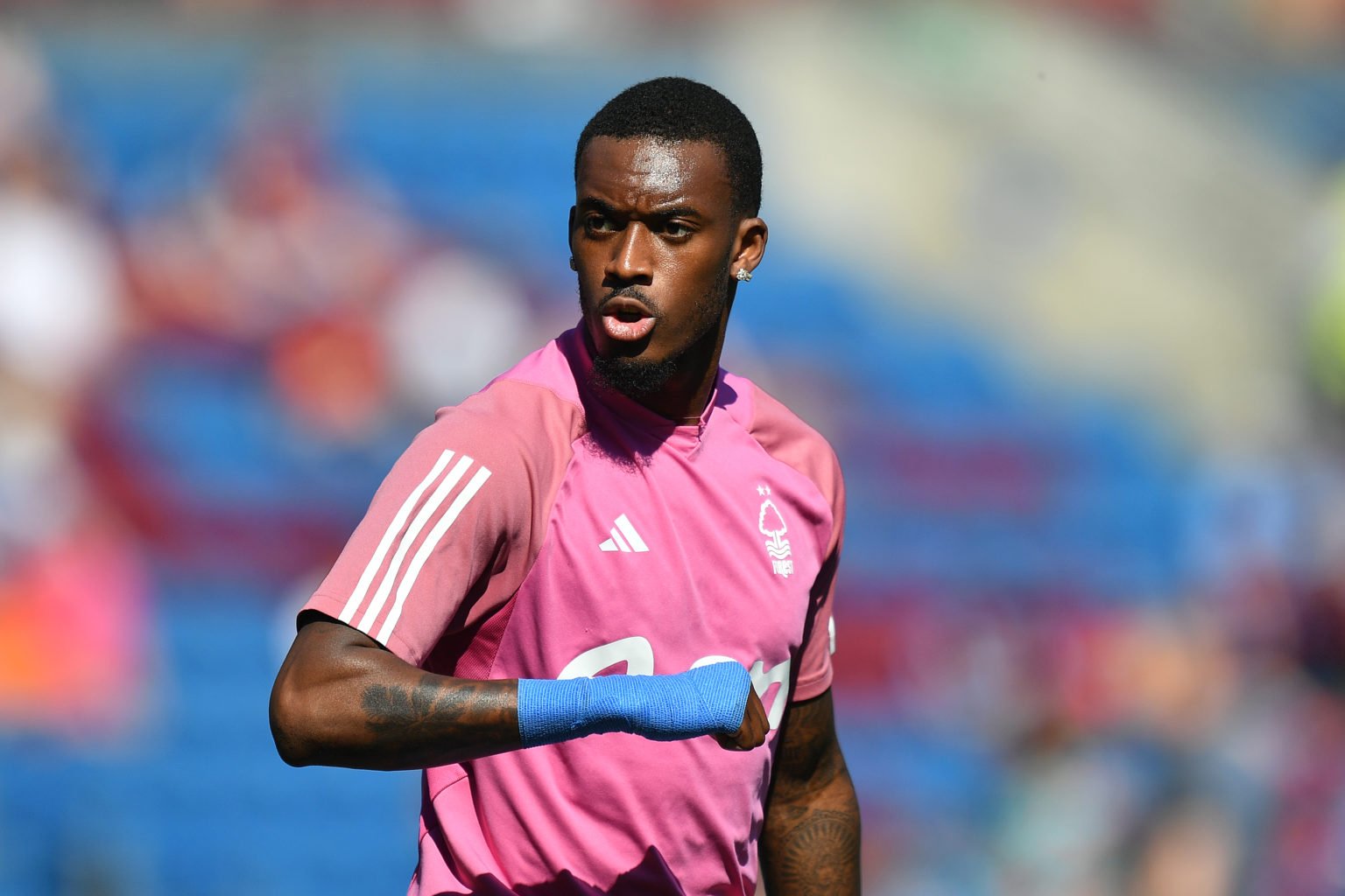 Nottingham Forest's Callum Hudson-Odoi during the Premier League match between Burnley FC and Nottingham Forest at Turf Moor on May 19, 2024 in Bur...