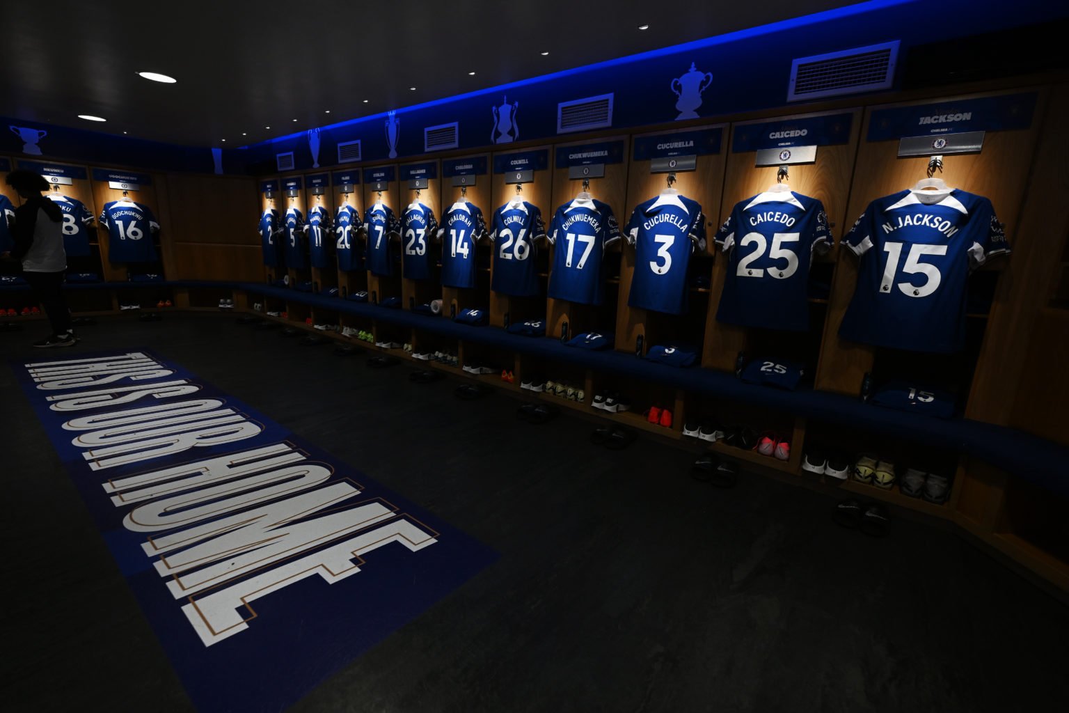 A general view inside the Chelsea dressing room prior to the Premier League match between Chelsea FC and AFC Bournemouth at Stamford Bridge on May ...