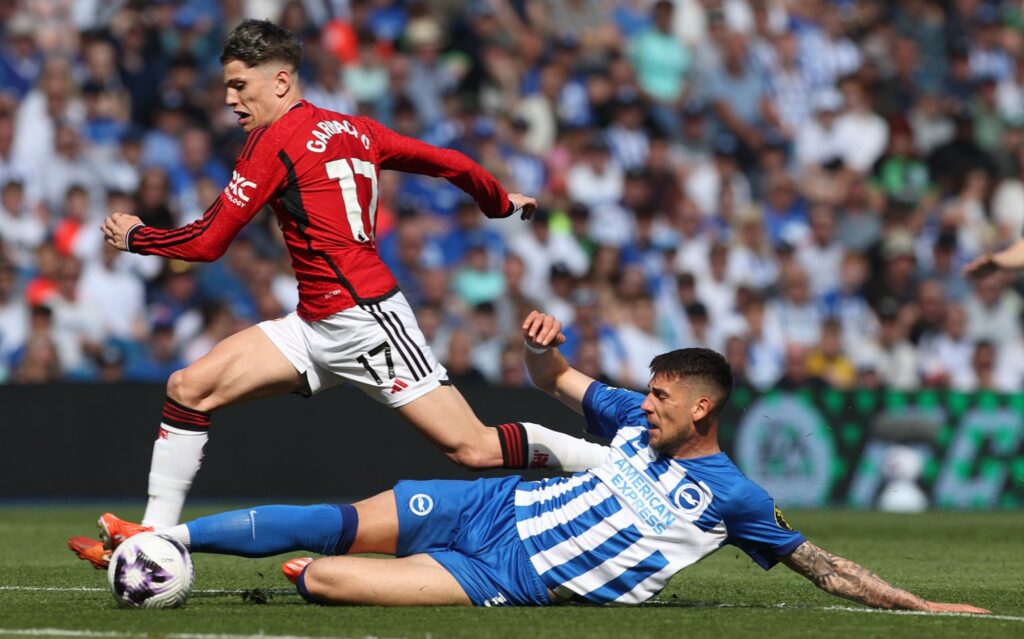 GettyImages 2153682959 1536x959 1 What angry Alejandro Garnacho was spotted doing towards the bench during the first-half of Man United vs Brighton - journalist