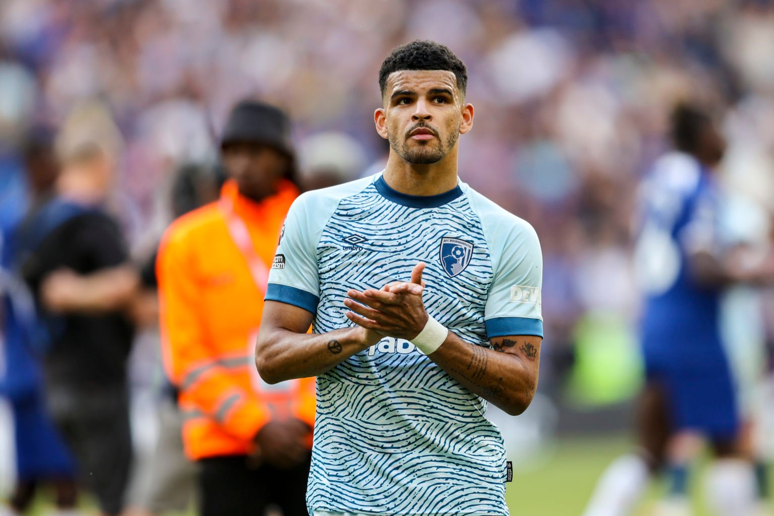 Dominic Solanke of Bournemouth after his sides 2-1 defeat during the Premier League match between Chelsea FC and AFC Bournemouth at Stamford Bridge...