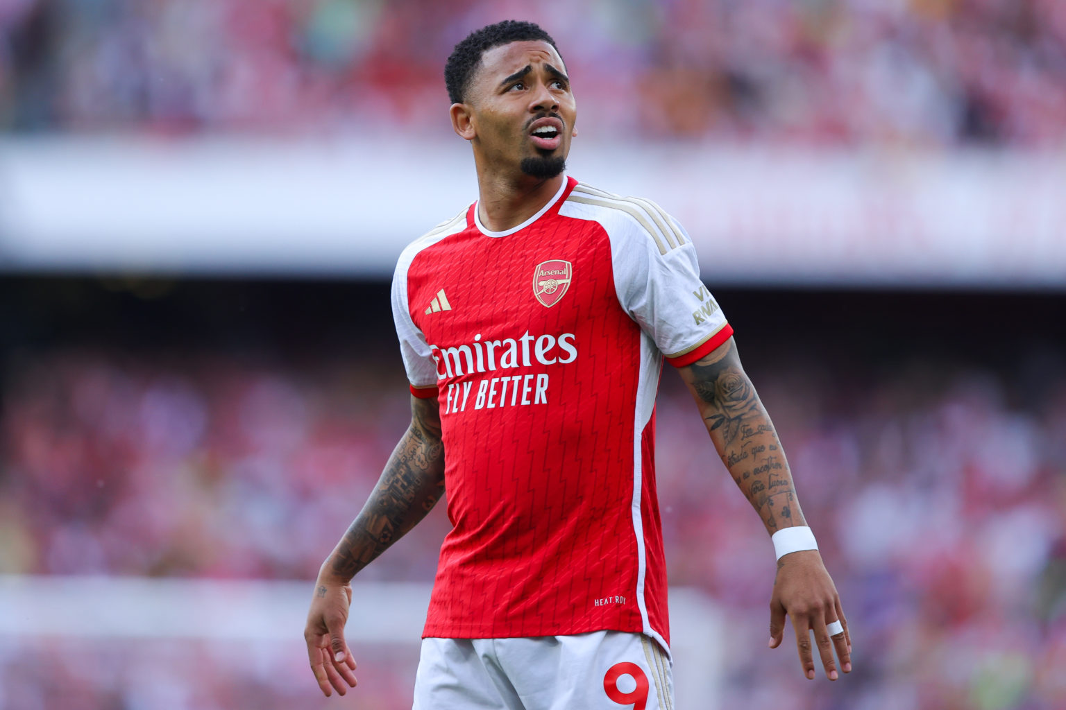 Gabriel Jesus of Arsenal 
during the Premier League match between Arsenal FC and Everton FC at Emirates Stadium on May 19, 2024 in London, England.