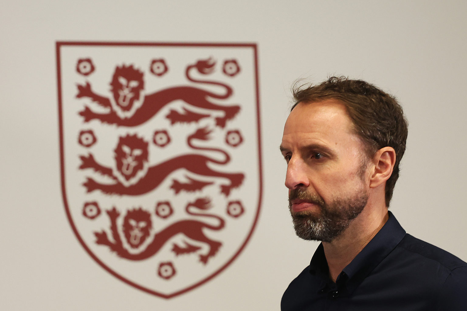 Gareth Southgate, Manager of England, arrives ahead of the England Men UEFA Euro 2024 Training Squad Announcement at St George's Park on May 21, 20...