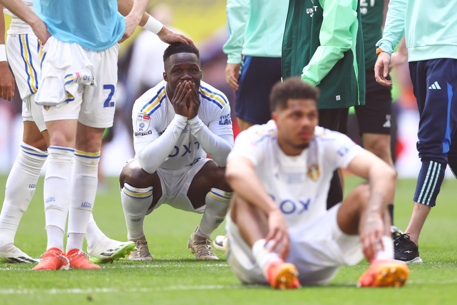 Wilfried Gnonto of Leeds United looks dejected after losing the match during the Sky Bet Championship Play Final match between Southampton and Leed...