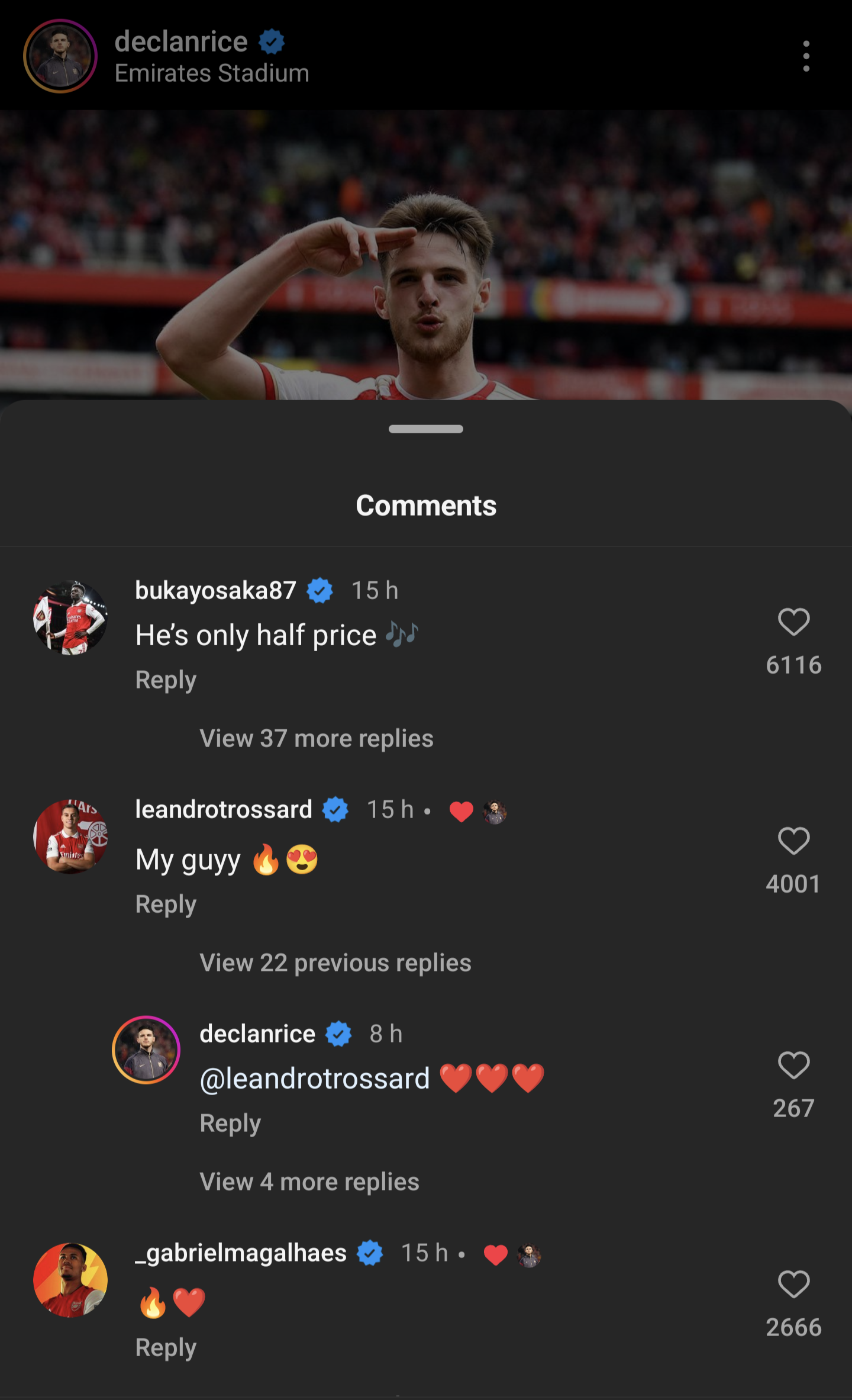 Screenshot 20240505 074634 ‘My guy’: Bukayo Saka and Leandro Trossard both amazed by 25-year-old Arsenal player yesterday