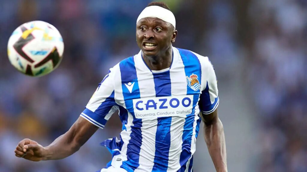 Umar Sadiq in action La Liga: Sadiq Missing As Real Sociedad Overcome Las Palmas