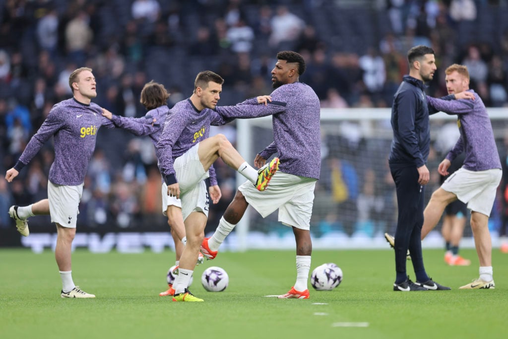 Giovani Lo Celso of Tottenham Hotspur warming up before the Premier League match between Tottenham Hotspur and Manchester City at Tottenham Hotspur...