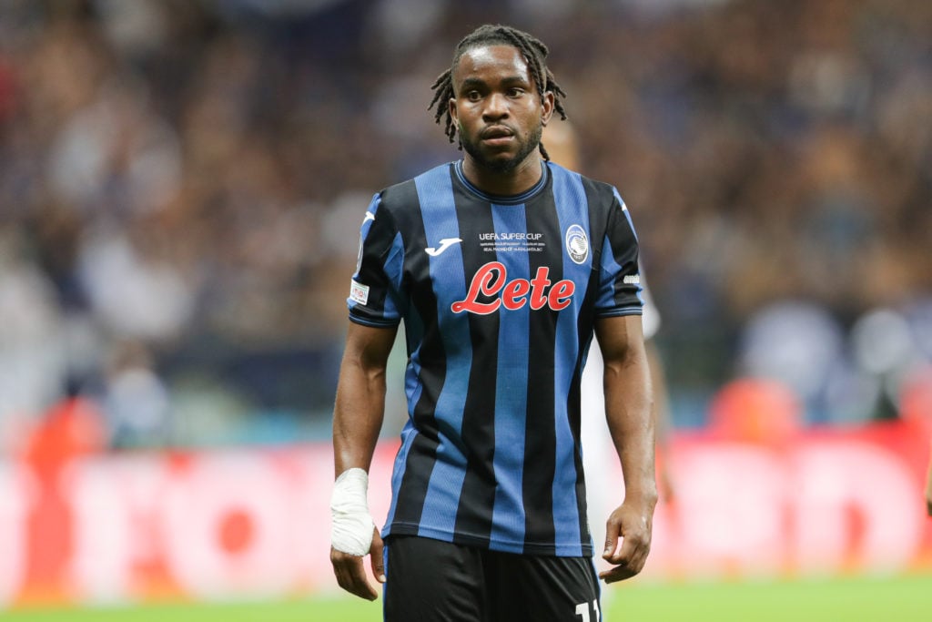 Ademola Lookman of Atalanta Bergamo seen in action during the UEFA SUPER CUP FINAL 2024 match between Real Madrid - Atalanta Bergamo at PGE Nationa...