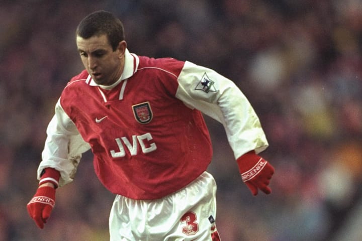 28 Dec 1996:  Nigel Winterburn of Arsenal in action during the Premier League match against Aston Vi