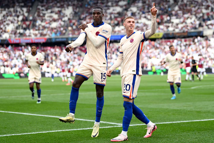 Cole Palmer and Nicolas Jackson celebrate the former's goal