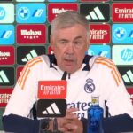 Ancelotti 2 Carlo Ancelotti explains to Barcelona's Eric Garcia and Marc-Andre ter Stegen how to prevent red card error