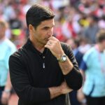 Arsenal manager Mikel Arteta  during the Emirates Cup match between Arsenal and Olympique Lyonnais at Emirates Stadium on August 11, 2024 in London...