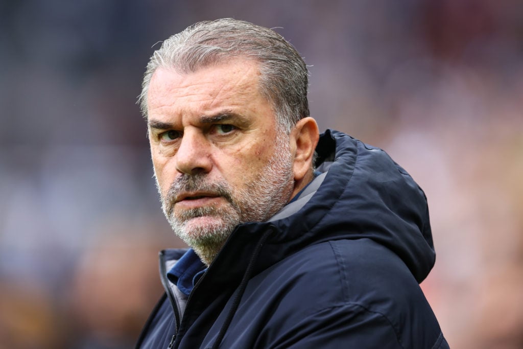 Tottenham Hotspur manager Ange Postecoglou during the Premier League match between Newcastle United FC and Tottenham Hotspur FC at St James' Park o...