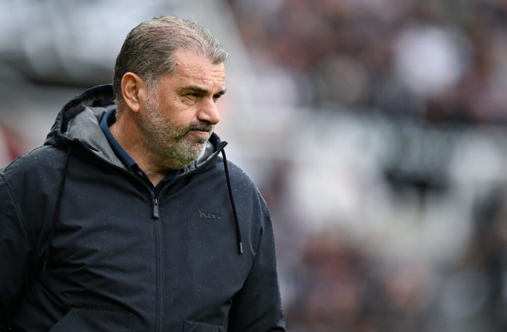 Tottenham Hotspur manager Ange Postecoglou looks on from the sidelines during the Premier League match between Newcastle United FC and Tottenham Ho...