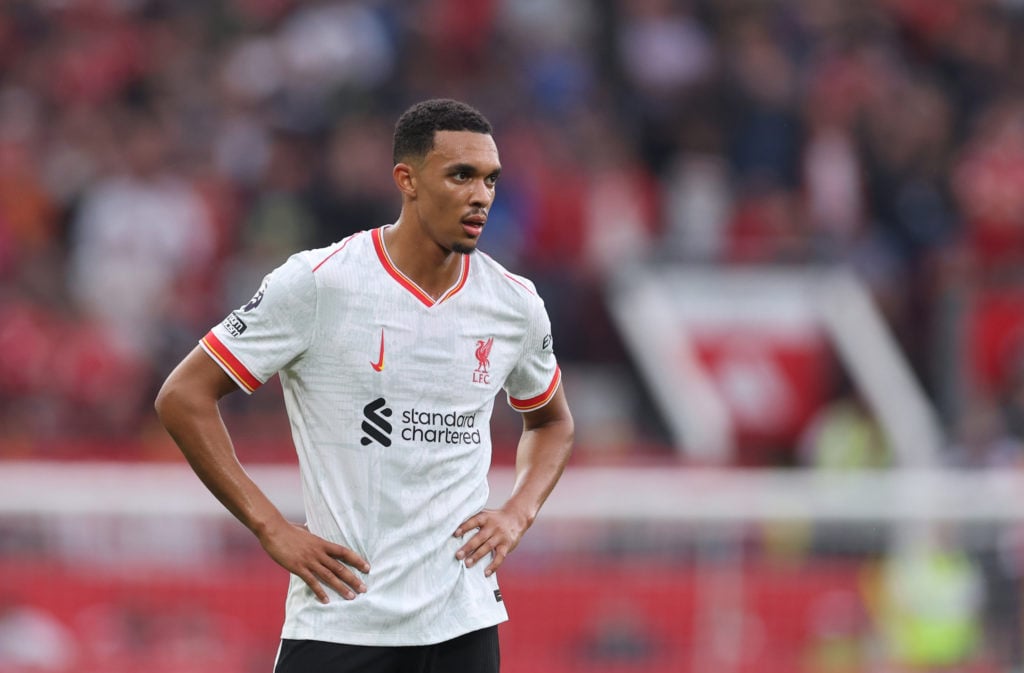 Trent Alexander-Arnold of Liverpool  during the Premier League match between Manchester United FC and Liverpool FC at Old Trafford on September 01,...