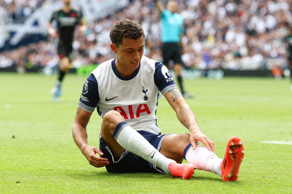 Brennan Johnson of Tottenham Hotspur during the Premier League match between Tottenham Hotspur FC and Arsenal FC at Tottenham Hotspur Stadium on Se...