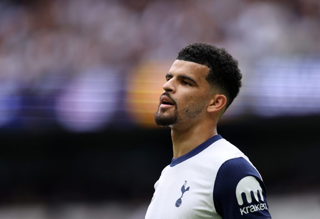 Dominic Solanke of Tottenham Hotspur  during the Premier League match between Tottenham Hotspur FC and Arsenal FC at Tottenham Hotspur Stadium on S...