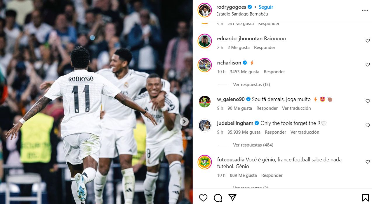 Pasted into Only the fools... Jude Bellingham backs Real Madrid teammate 'Only the fools...' - Jude Bellingham backs Real Madrid teammate on social media