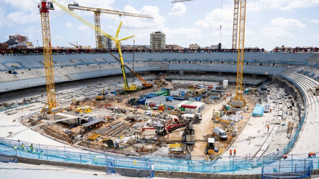 Camp Nou construction 1 Barcelona provide update on Spotify Camp Nou return as €100m economic loss is revealed