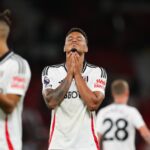 Rodrigo Muniz of Fulham looks dejected after the Premier League match between Manchester United FC and Fulham FC at Old Trafford on August 16, 2024...