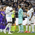 Tolu Arokodare forward of KRC Genk pictured during the Jupiler Pro League match between RSC Anderlecht and KRC Genk at the Lotto Park stadium on Se...