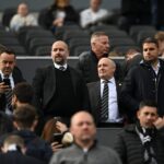 Newcastle board members (L-R) Newcastle United Performance Director James Bunce, Newcastle United Sporting Director Paul Mitchell, Newcastle United...