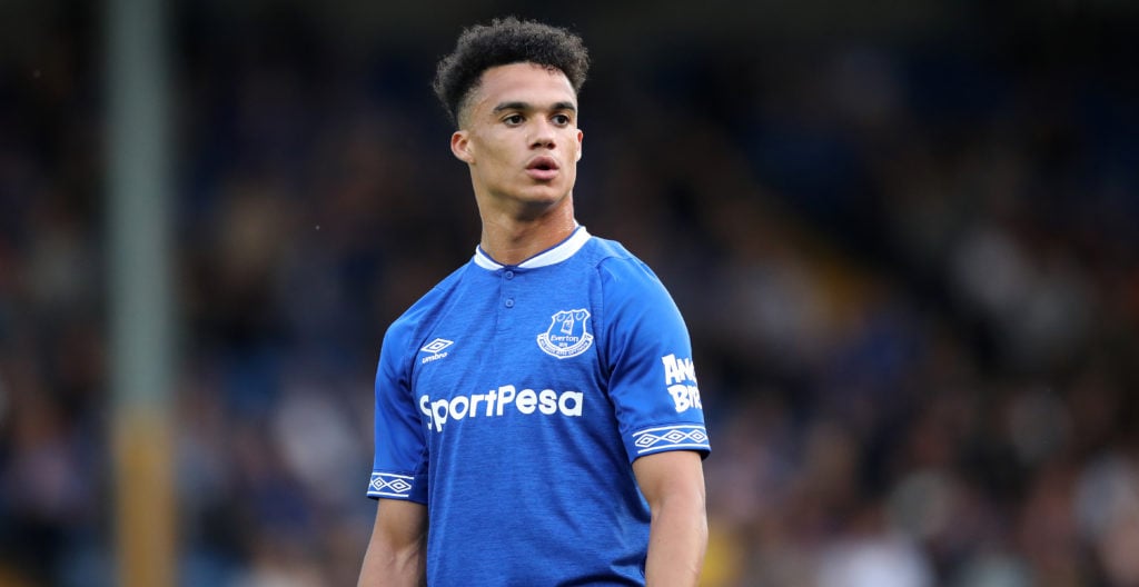 Antonee Robinson of Everton during the Pre-Season Friendly at Gigg Lane on July 18, 2018 in Bury, England.