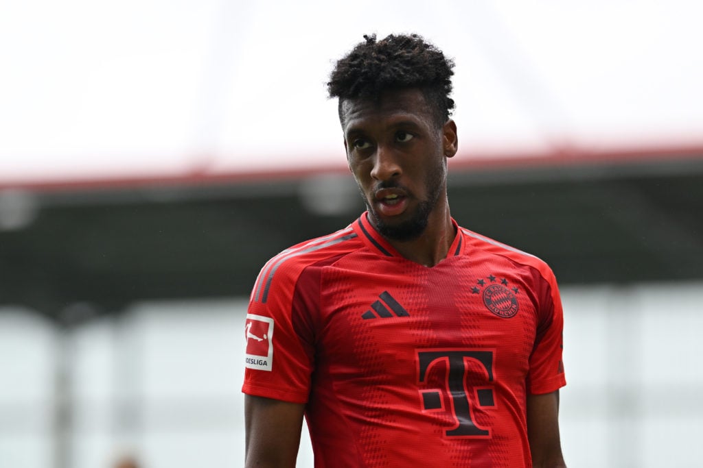 Kingsley Coman of FC Bayern Muenchen looks on during the Preseason Friendly match between FC Bayern München and Grashoppers Zürich at FCB Campus on...