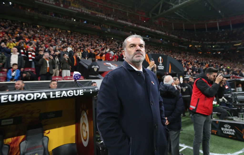 Ange Postecoglou, Manager of Tottenham Hotspur, looks on prior to the UEFA Europa League 2024/25 League Phase MD4 match between Galatasaray A.S. an...