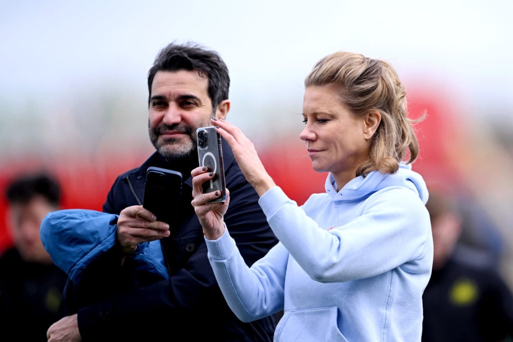 Mehrdad Ghodoussi and Amanda Staveley, Co-Owners of Newcastle United, show their support prior to The FA Women's National League Northern Premier D...