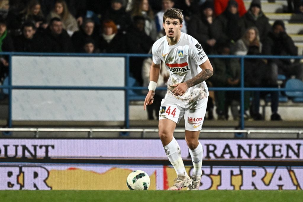 Westerlo's Luka Vuskovic pictured in action during a soccer match between FCV Dender EH and KVC Westerlo, Sunday 08 December 2024 in Denderleeuw, o...